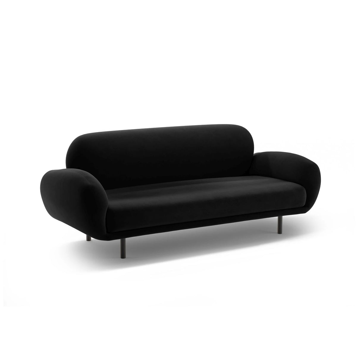 Poppy 2,5-Sitzer Sofa aus Samt (Casino Black) in Schwarz, 178x72 cm – Bild 4