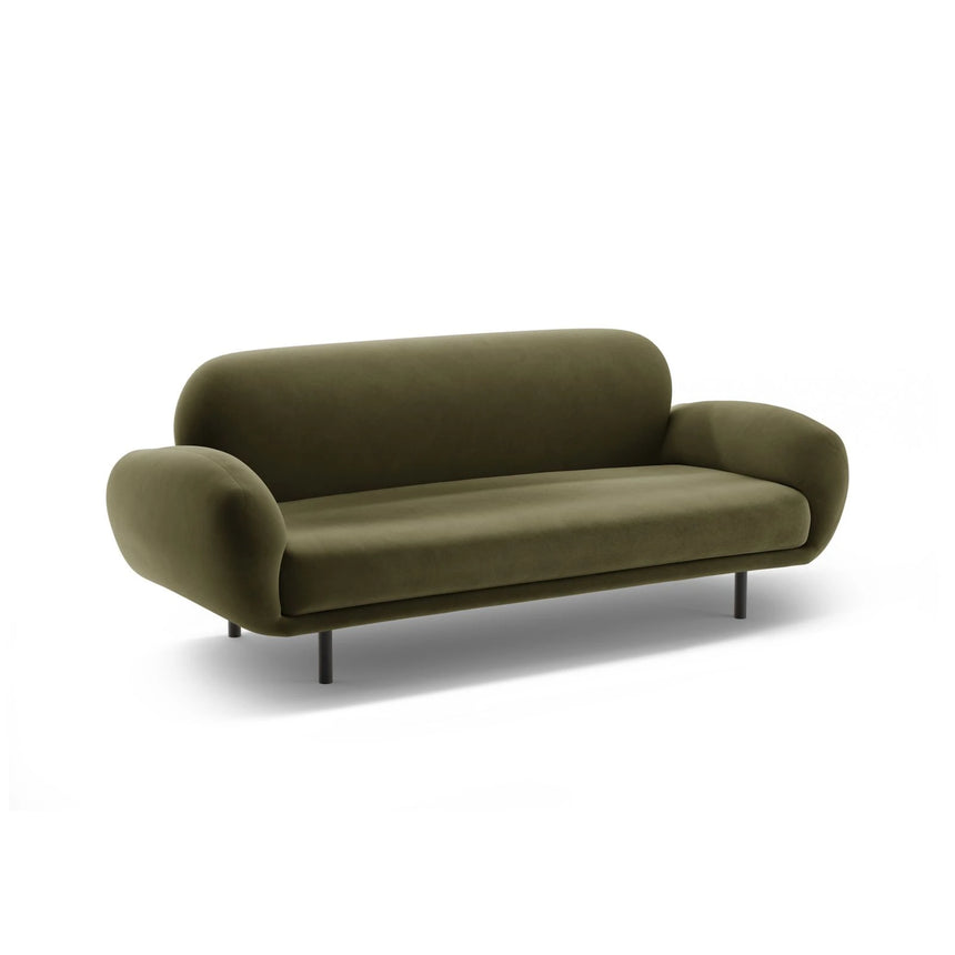 Poppy 2,5-Sitzer Sofa aus Samt (Casino Forest) in Hellgrün, 178x72 cm – Bild 4