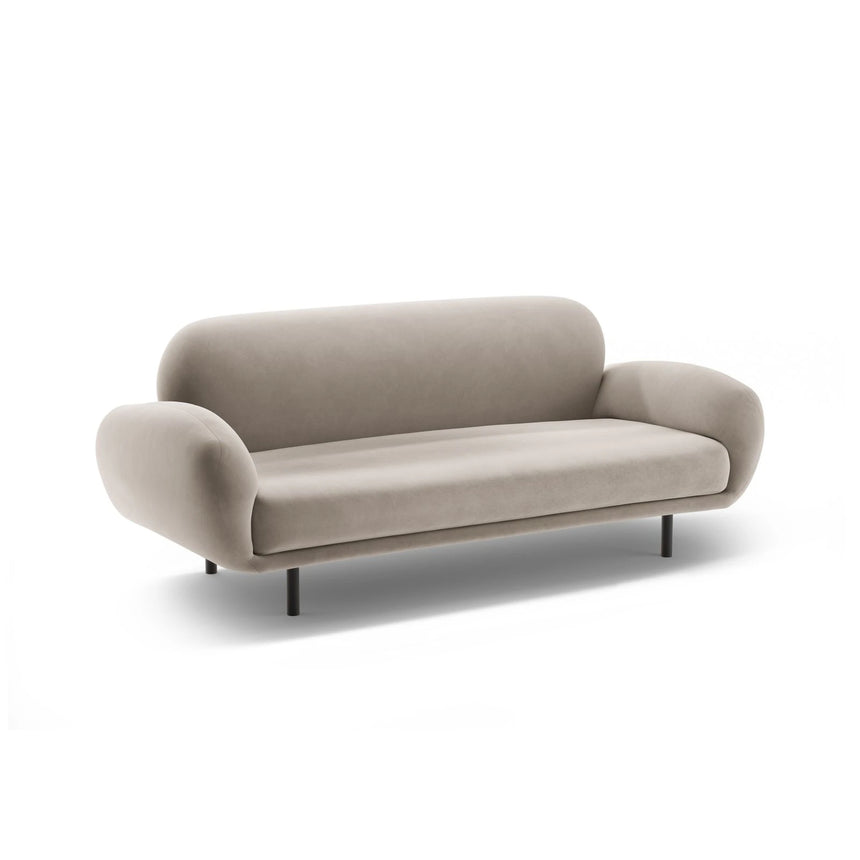 Poppy 2,5-Sitzer Sofa aus Samt (Casino Pearl) in Leichtes Beige, 178x72 cm – Bild 4