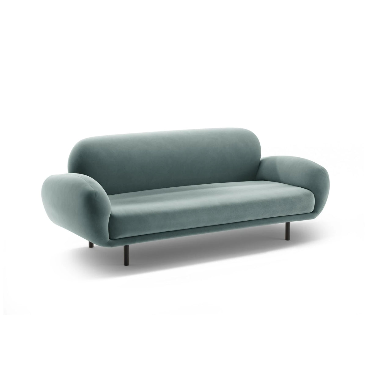 Poppy 2,5-Sitzer Sofa aus Samt (Casino Safira) in Hellblau, 178x72 cm – Bild 4