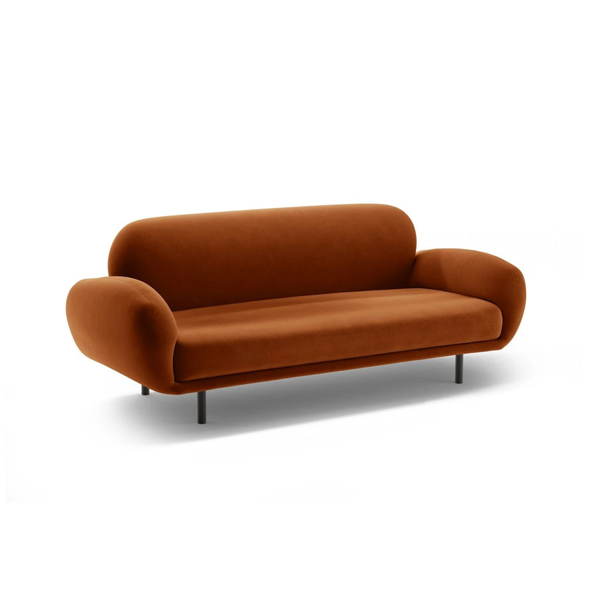 Poppy 2,5-Sitzer Sofa aus Samt (Casino Terracota) in Terrakotta, 178x72 cm – Bild 4