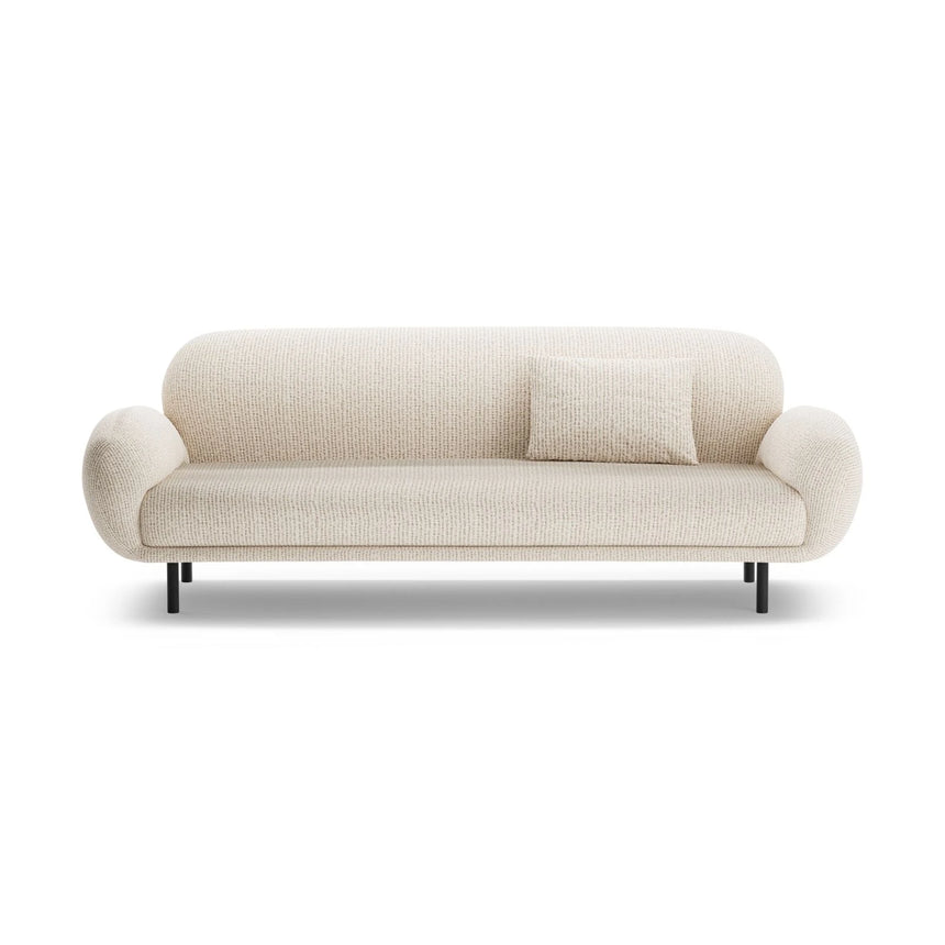 Poppy 3-Sitzer Sofa aus Chenille (SILENCIO 06) in Leichtes Beige, 208x72 cm – Bild 1