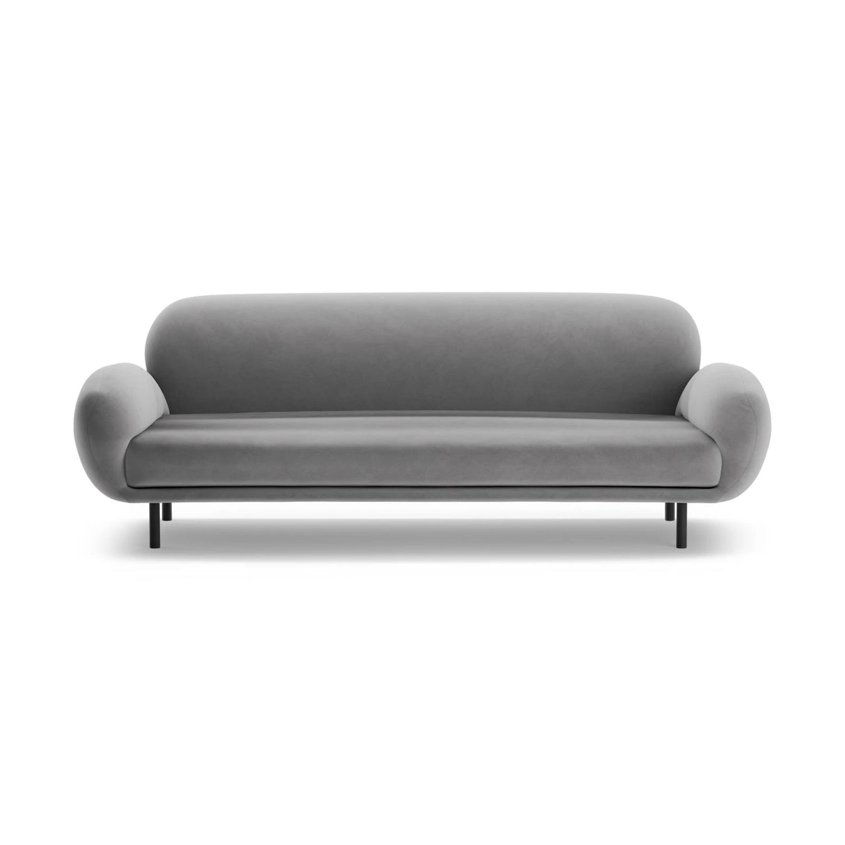 Poppy 3-Sitzer Sofa aus Samt (Casino Ash) in Hellgrau, 208x72 cm – Bild 3