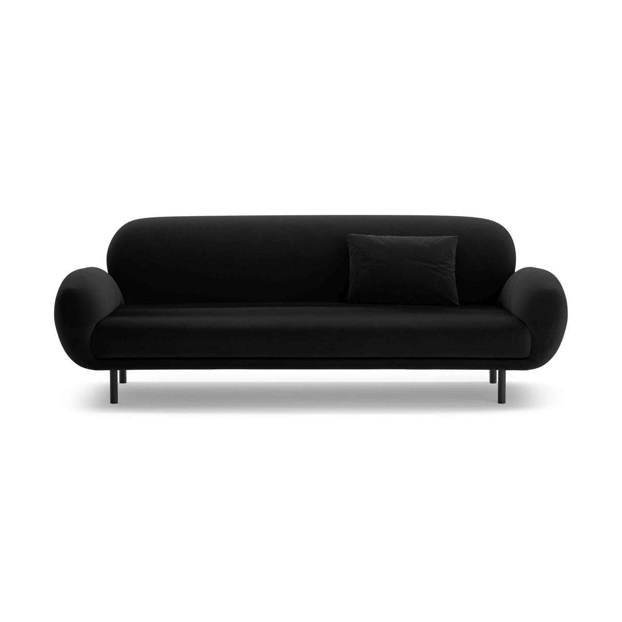 Poppy 3-Sitzer Sofa aus Samt (Casino Black) in Schwarz, 208x72 cm – Bild 1