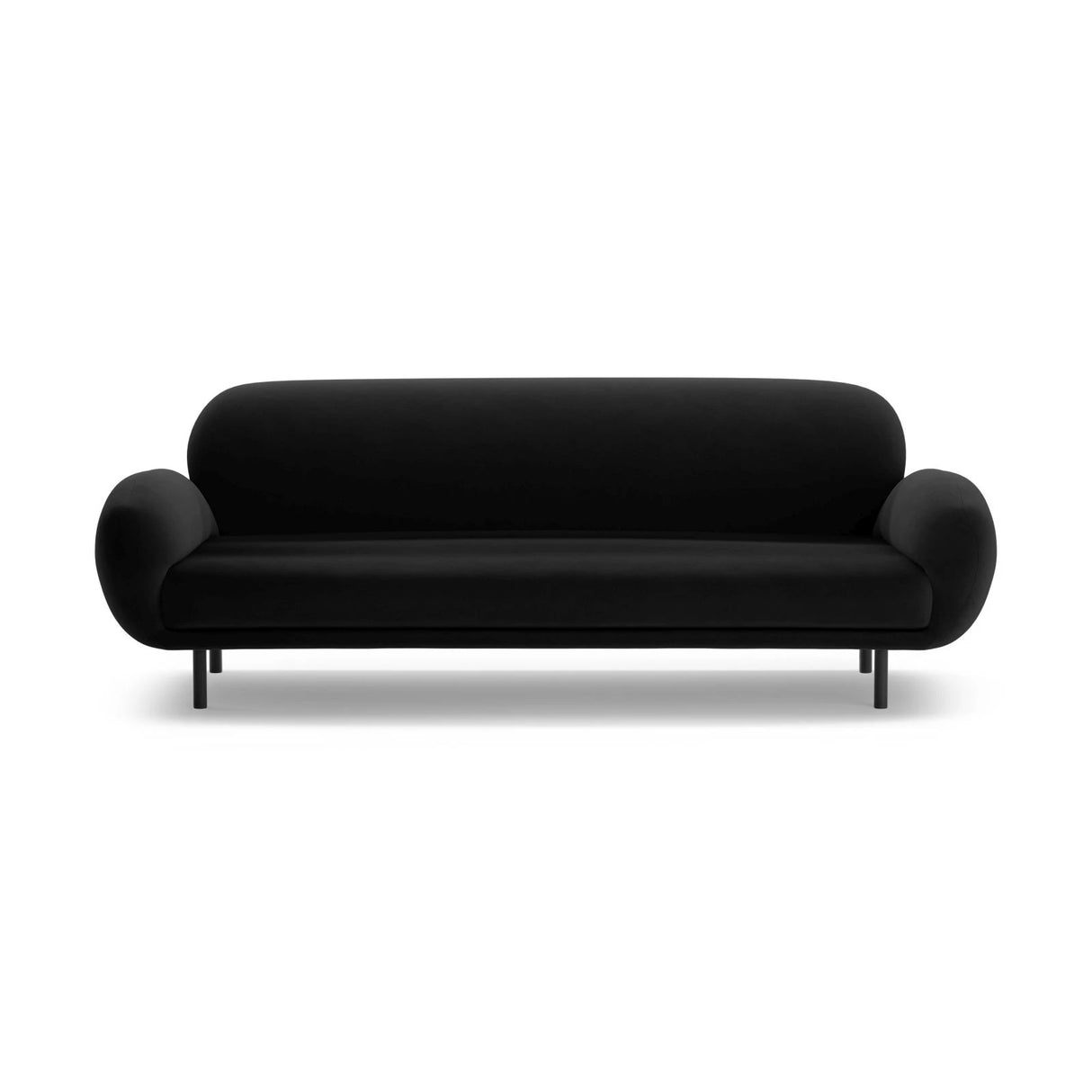 Poppy 3-Sitzer Sofa aus Samt (Casino Black) in Schwarz, 208x72 cm – Bild 3