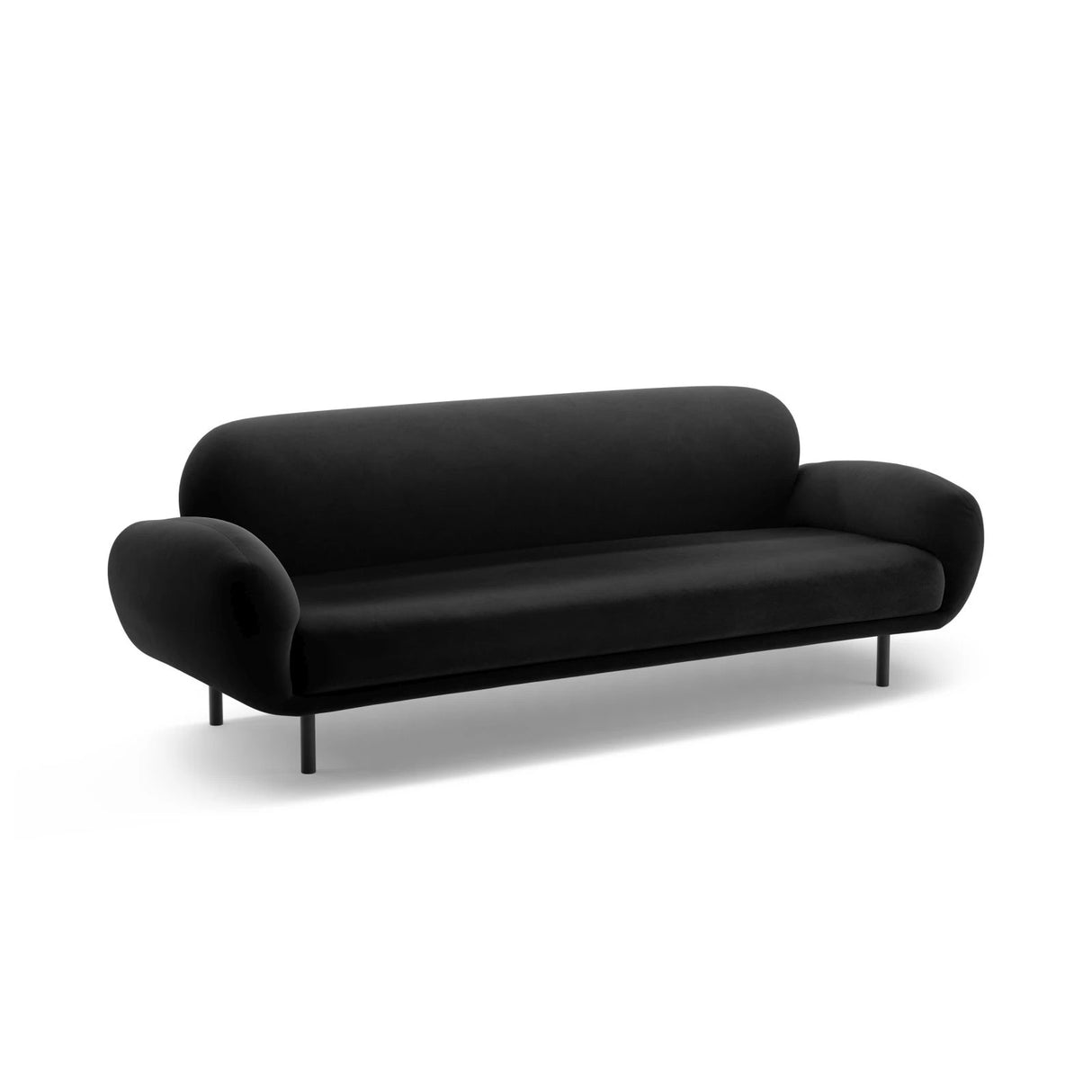 Poppy 3-Sitzer Sofa aus Samt (Casino Black) in Schwarz, 208x72 cm – Bild 4