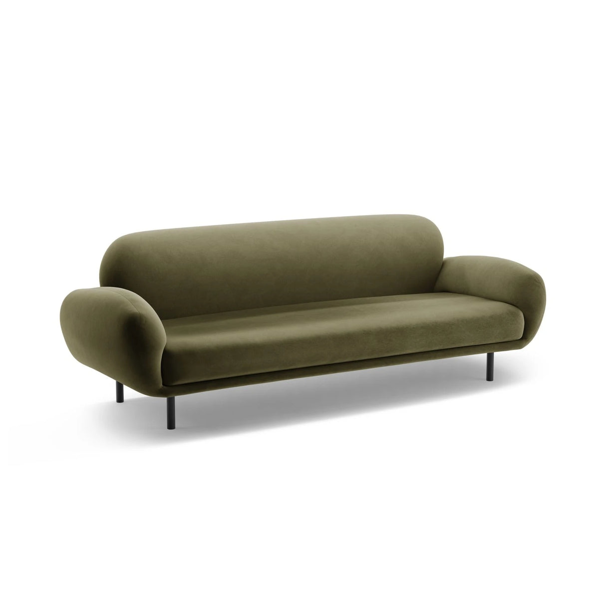 Poppy 3-Sitzer Sofa aus Samt (Casino Forest) in Hellgrün, 208x72 cm – Bild 4