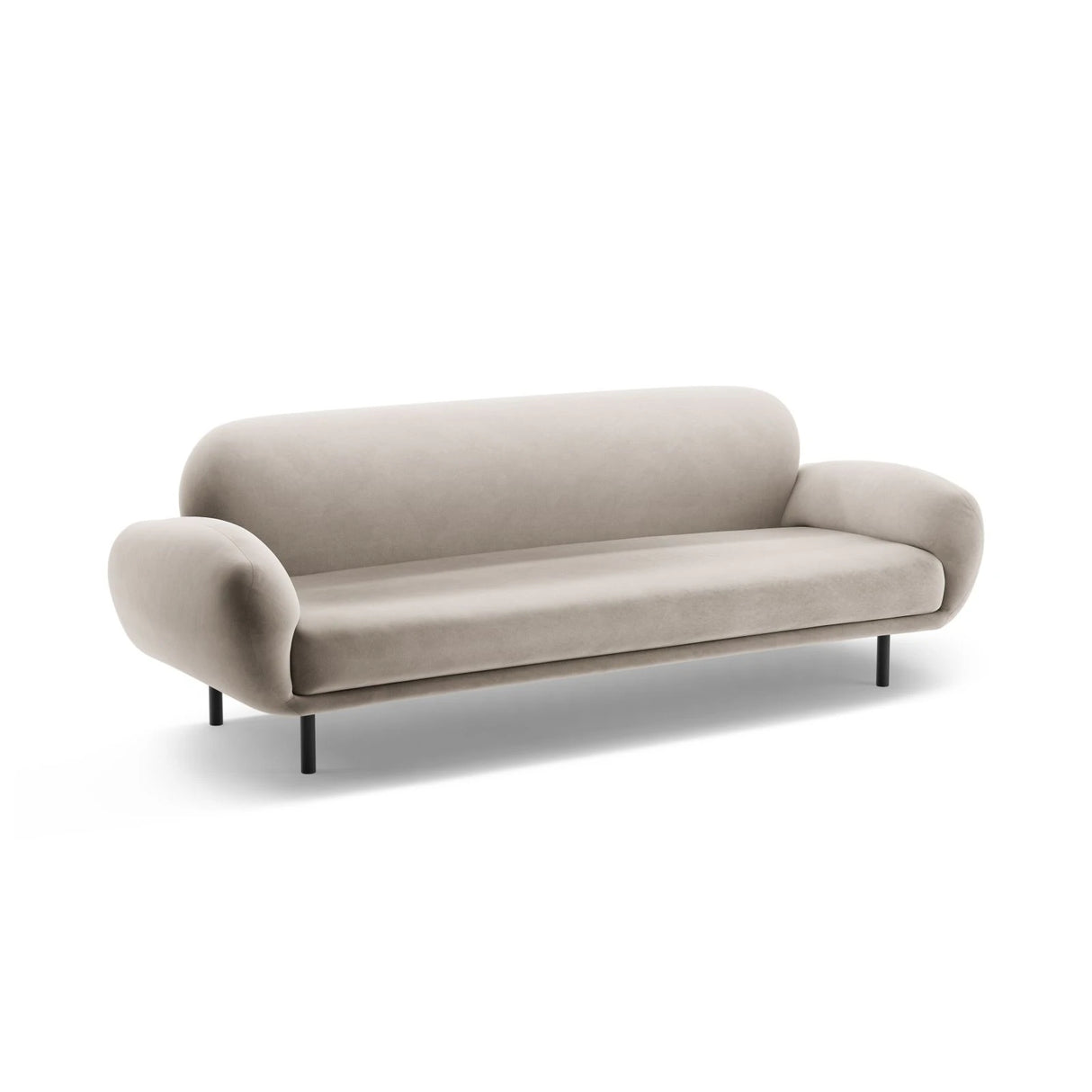 Poppy 3-Sitzer Sofa aus Samt (Casino Pearl) in Leichtes Beige, 208x72 cm – Bild 4