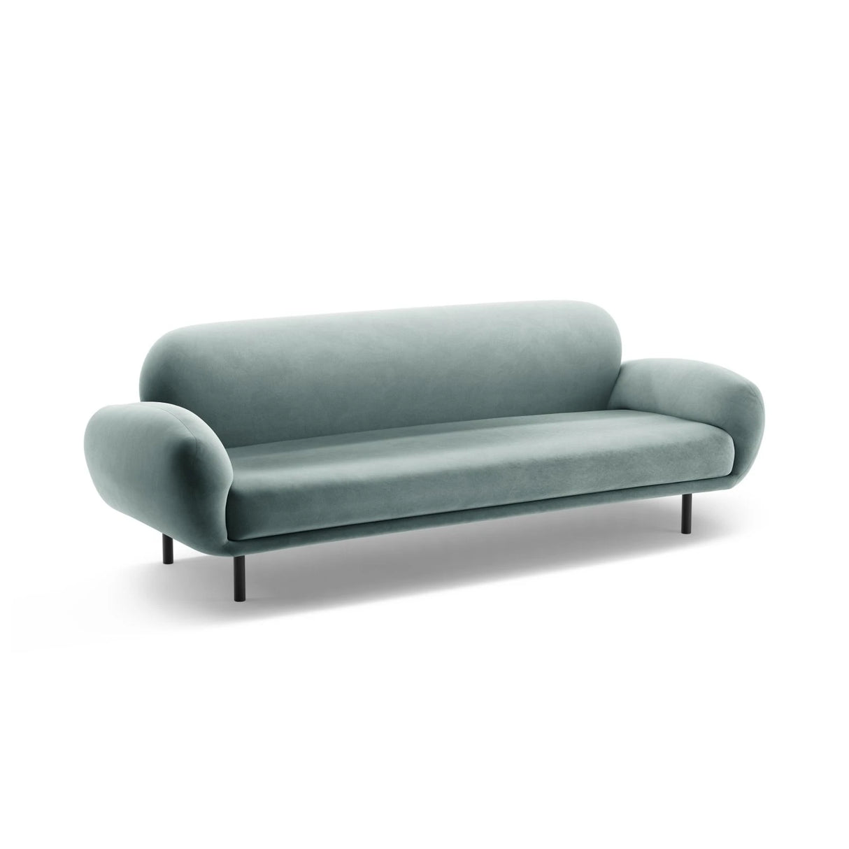 Poppy 3-Sitzer Sofa aus Samt (Casino Safira) in Hellblau, 208x72 cm – Bild 4