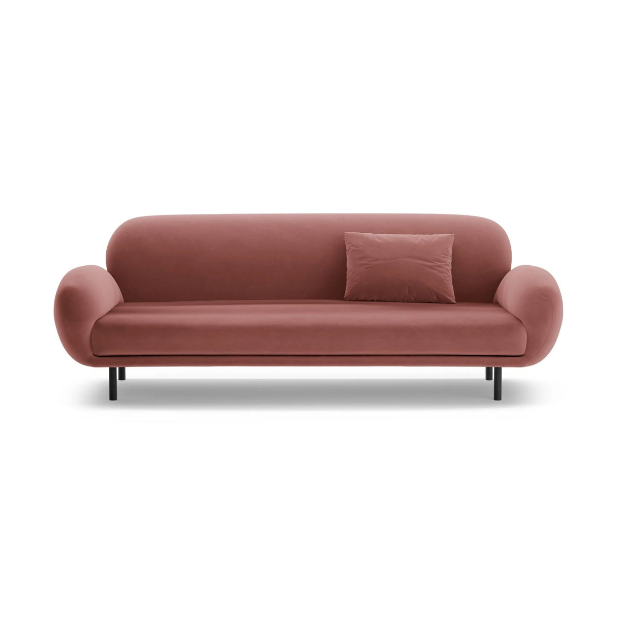 Poppy 3-Sitzer Sofa aus Samt (Casino Salmon) in Flamingo, 208x72 cm – Bild 1