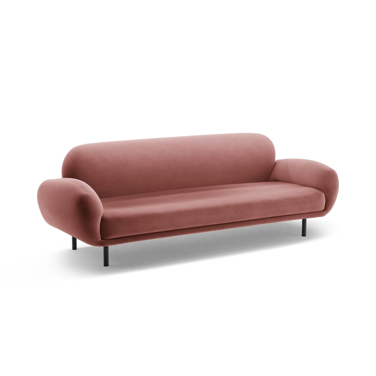 Poppy 3-Sitzer Sofa aus Samt (Casino Salmon) in Flamingo, 208x72 cm – Bild 4