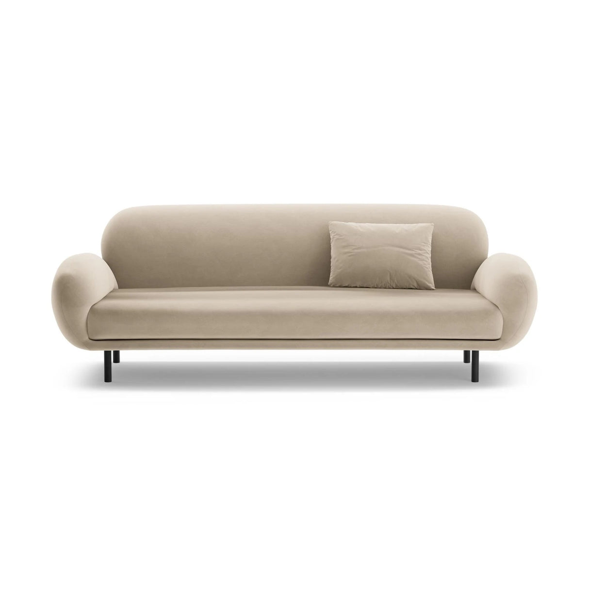Poppy 3-Sitzer Sofa aus Samt (Casino Sand) in Ecru, 208x72 cm – Bild 1