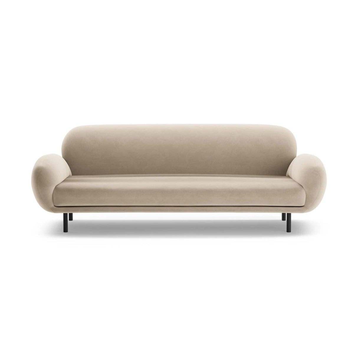 Poppy 3-Sitzer Sofa aus Samt (Casino Sand) in Ecru, 208x72 cm – Bild 3