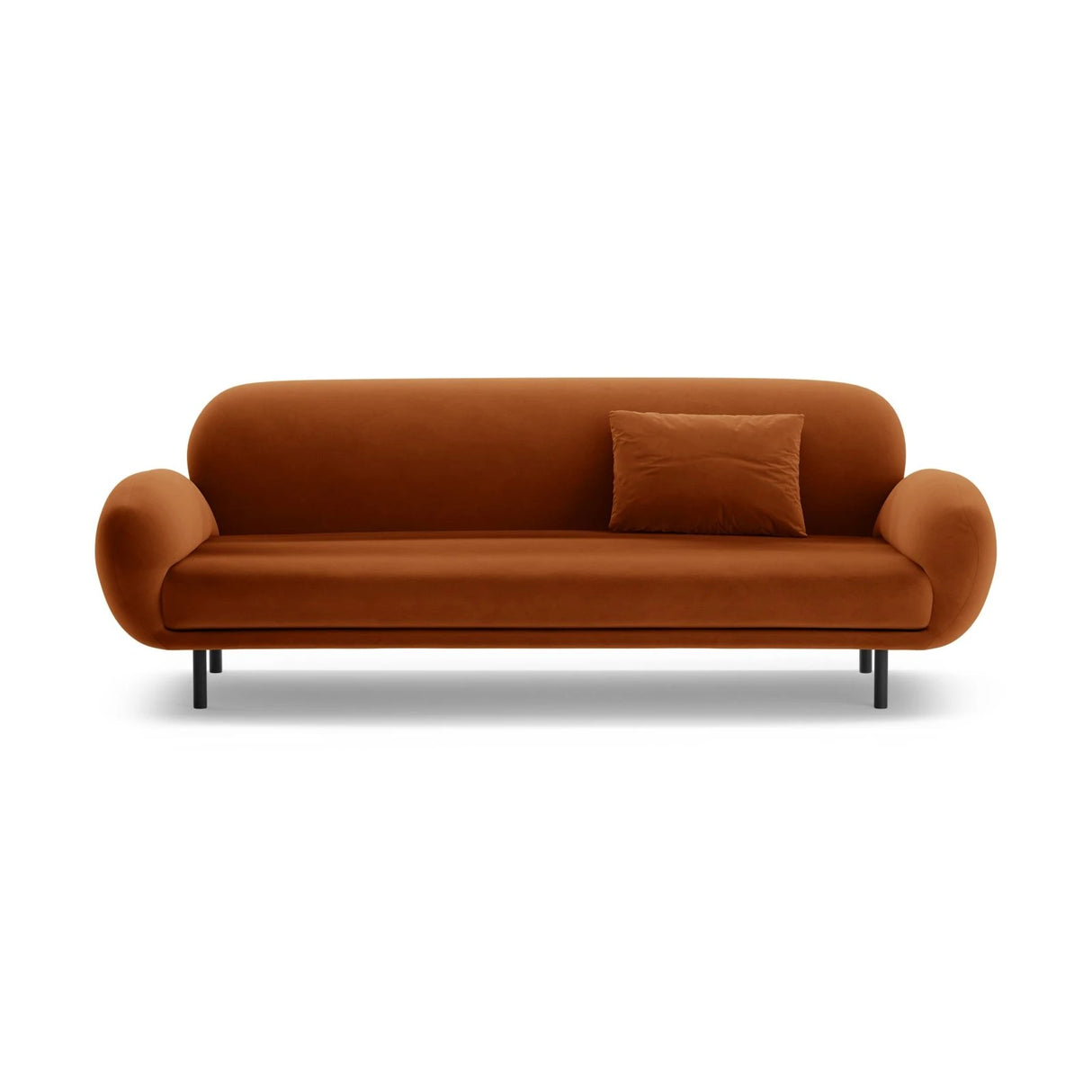 Poppy 3-Sitzer Sofa aus Samt (Casino Terracota) in Terrakotta, 208x72 cm – Bild 1
