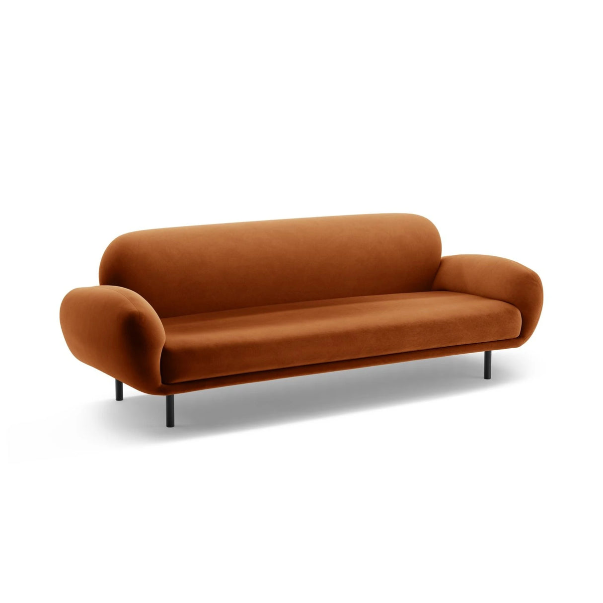 Poppy 3-Sitzer Sofa aus Samt (Casino Terracota) in Terrakotta, 208x72 cm – Bild 4