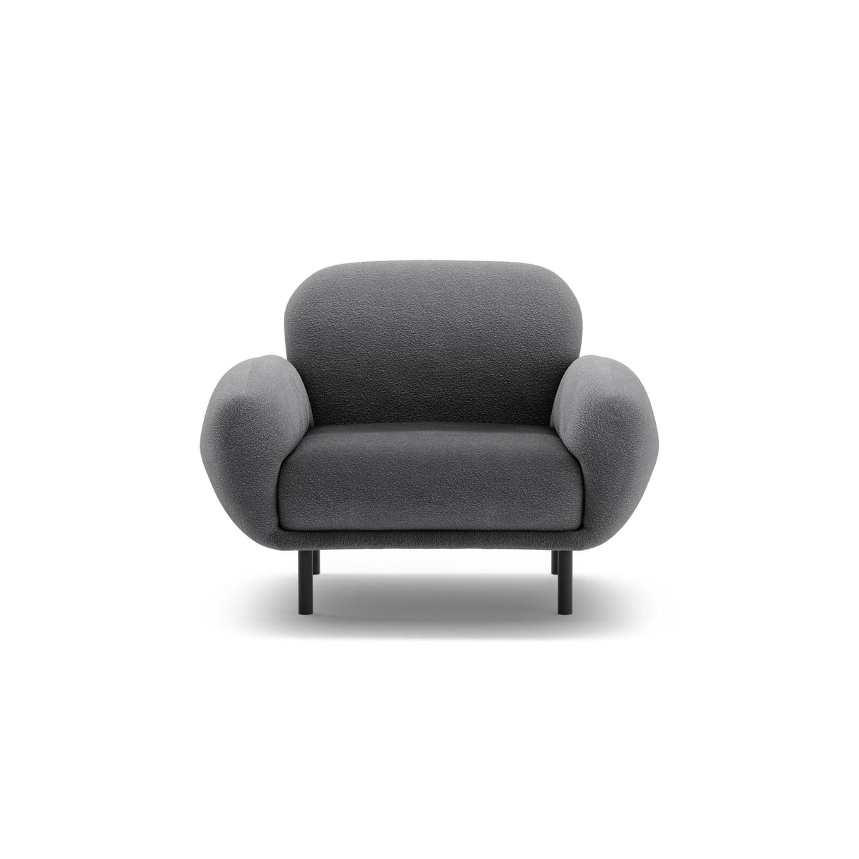 Poppy Sessel aus Boucle (Baloo 2083) in Dunkelgrau, 90x72 cm – Bild 1