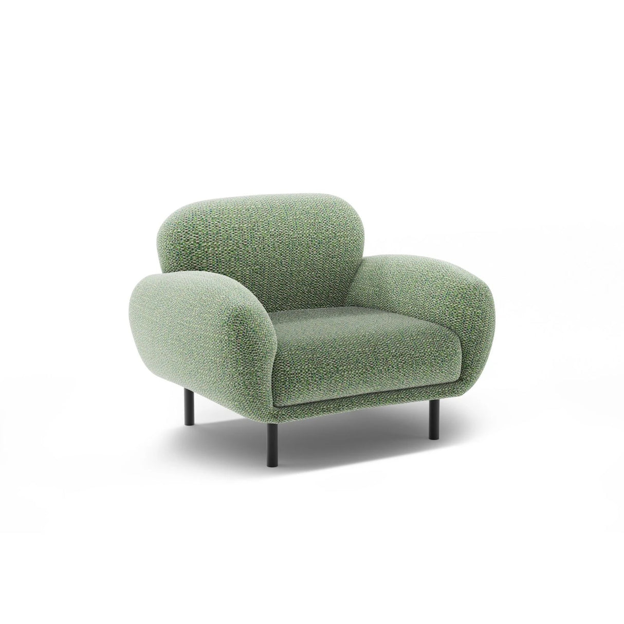 Poppy Sessel aus Chenille (SILENCIO 34) in Grün, 90x72 cm – Bild 3