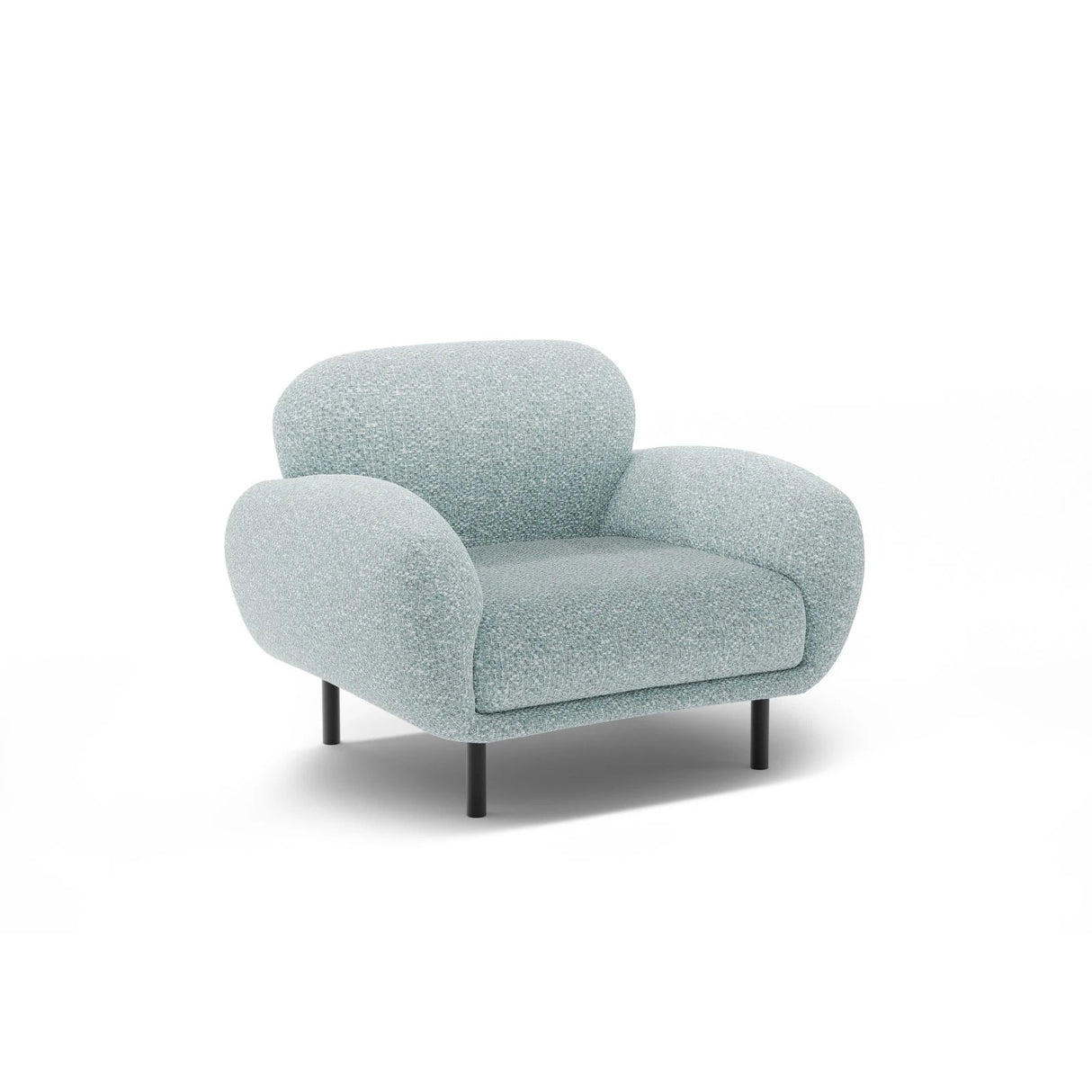 Poppy Sessel aus Chenille (SILENCIO 72) in Gedämpftes Blau, 90x72 cm – Bild 3