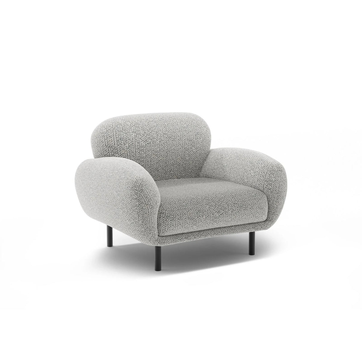 Poppy Sessel aus Chenille (SILENCIO 86) in Grau, 90x72 cm – Bild 3