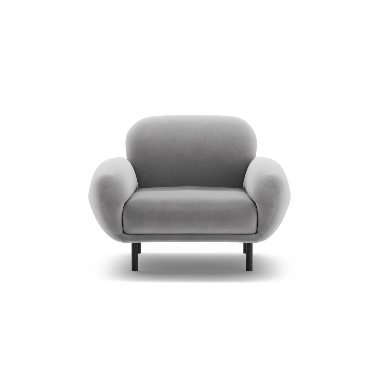 Poppy Sessel aus Samt (Casino Ash) in Hellgrau, 90x72 cm – Bild 1