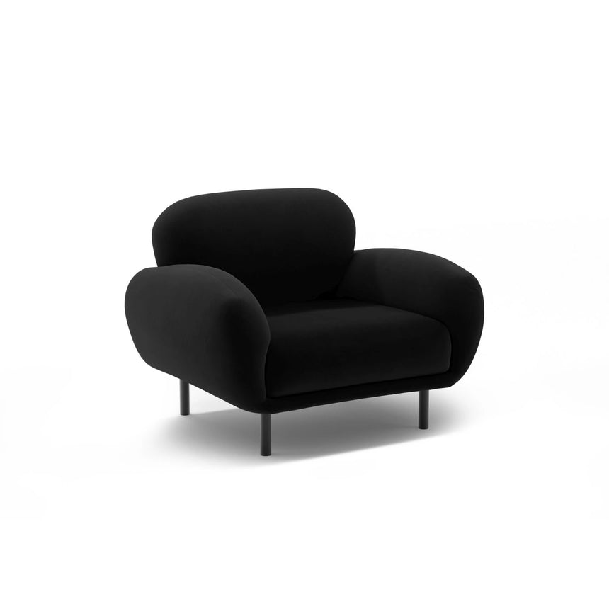 Poppy Sessel aus Samt (Casino Black) in Schwarz, 90x72 cm – Bild 3