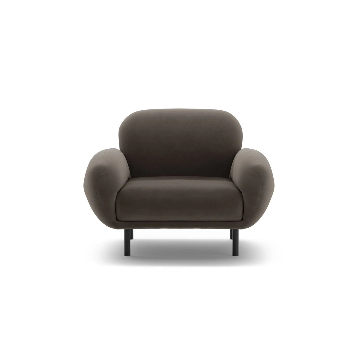 Poppy Sessel aus Samt (Casino Ebony) in Ebenholz, 90x72 cm – Bild 1