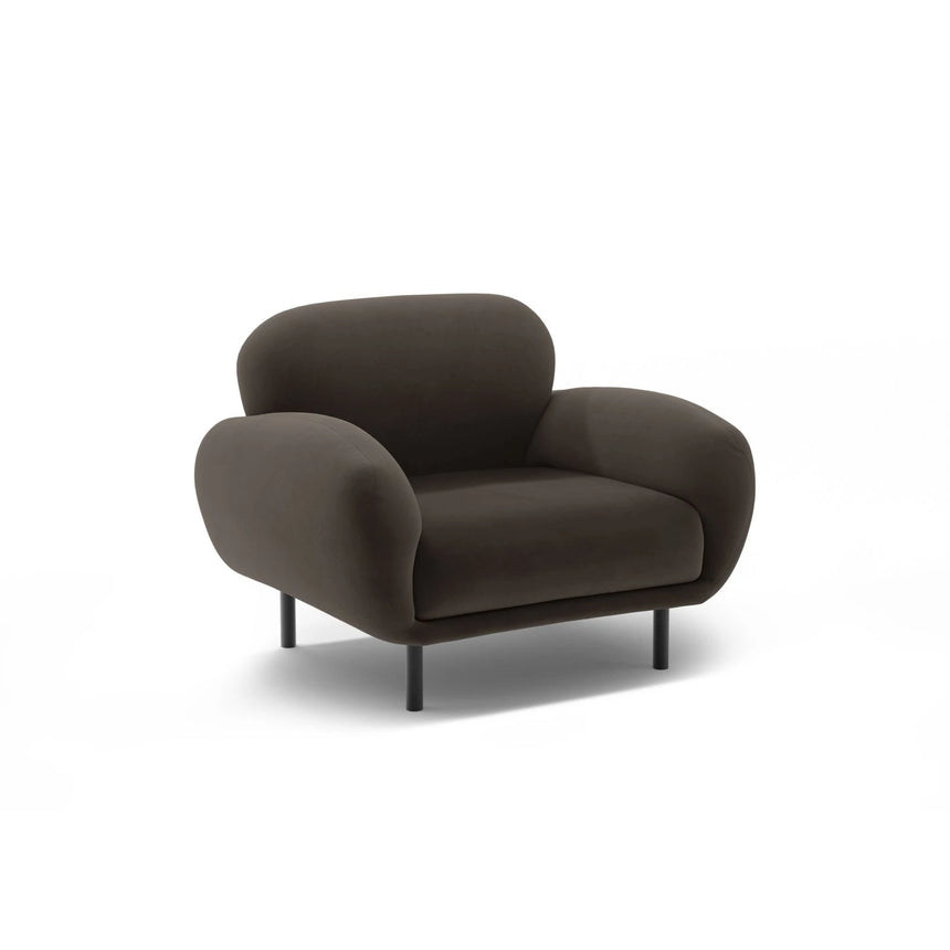 Poppy Sessel aus Samt (Casino Ebony) in Ebenholz, 90x72 cm – Bild 3