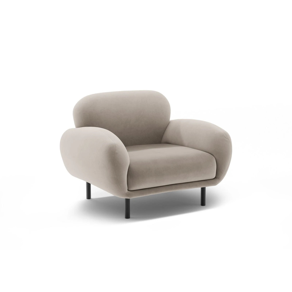 Poppy Sessel aus Samt (Casino Pearl) in Leichtes Beige, 90x72 cm – Bild 3