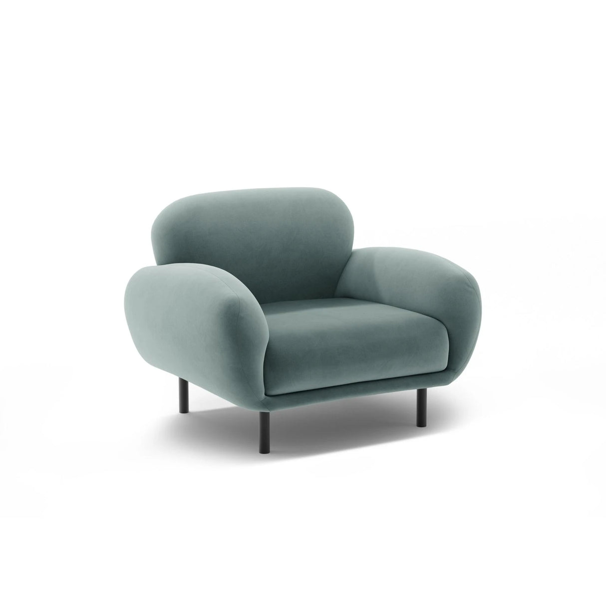 Poppy Sessel aus Samt (Casino Safira) in Hellblau, 90x72 cm – Bild 3