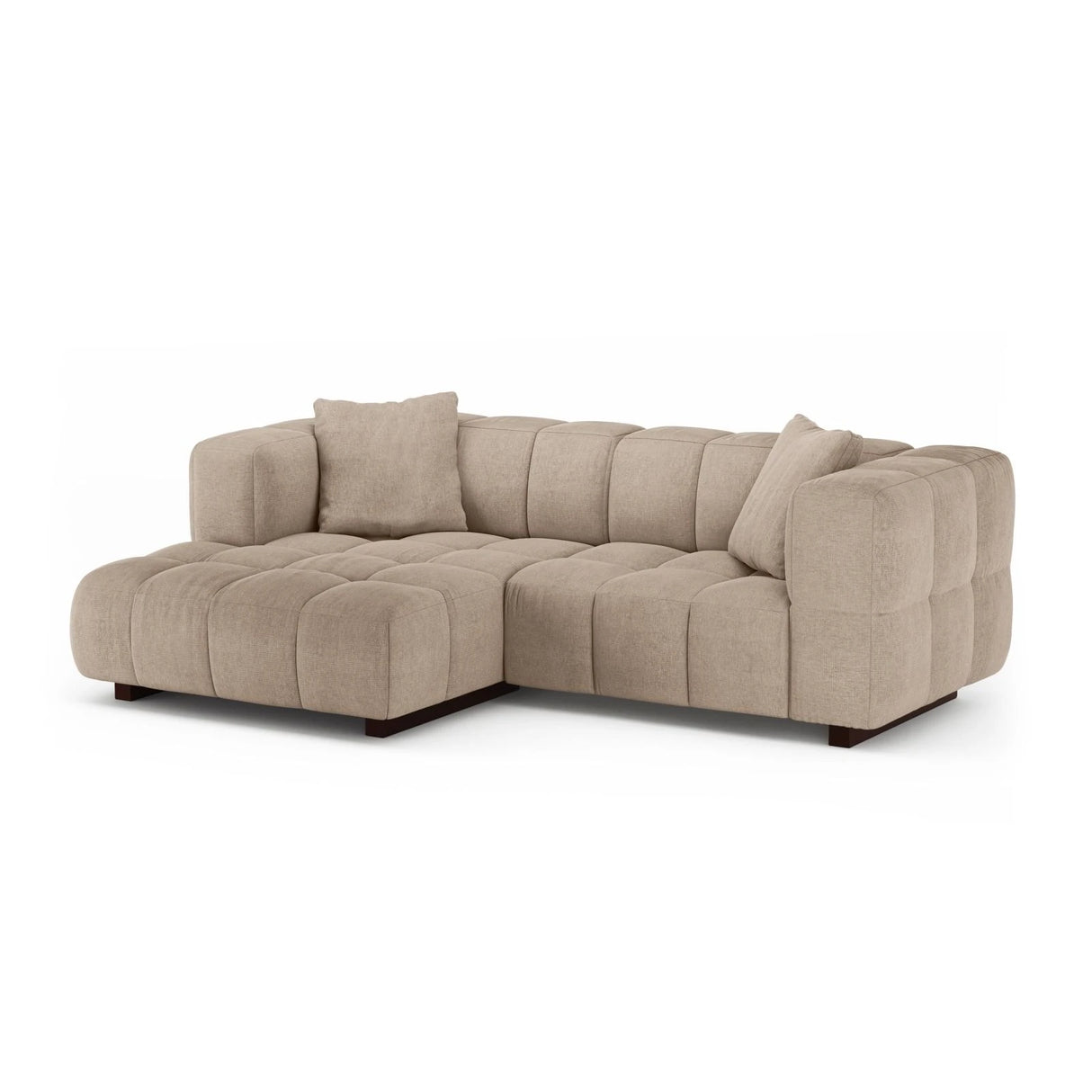 Puma 3-Sitzer Ecksofa Links mit Schlaffunktion, aus Samt oder Strukturstoff, 260x164 cm – Bild 2