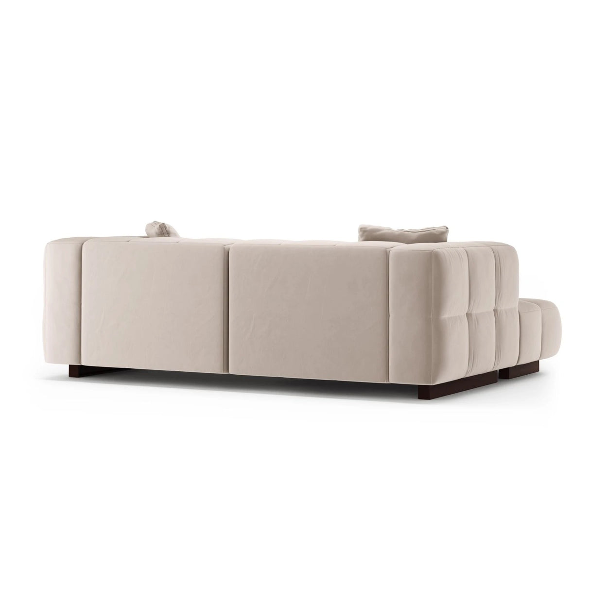 Puma 3-Sitzer Ecksofa Links mit Schlaffunktion, aus Samt (Salvador 1) in Beige, 260x164 cm – Bild 5