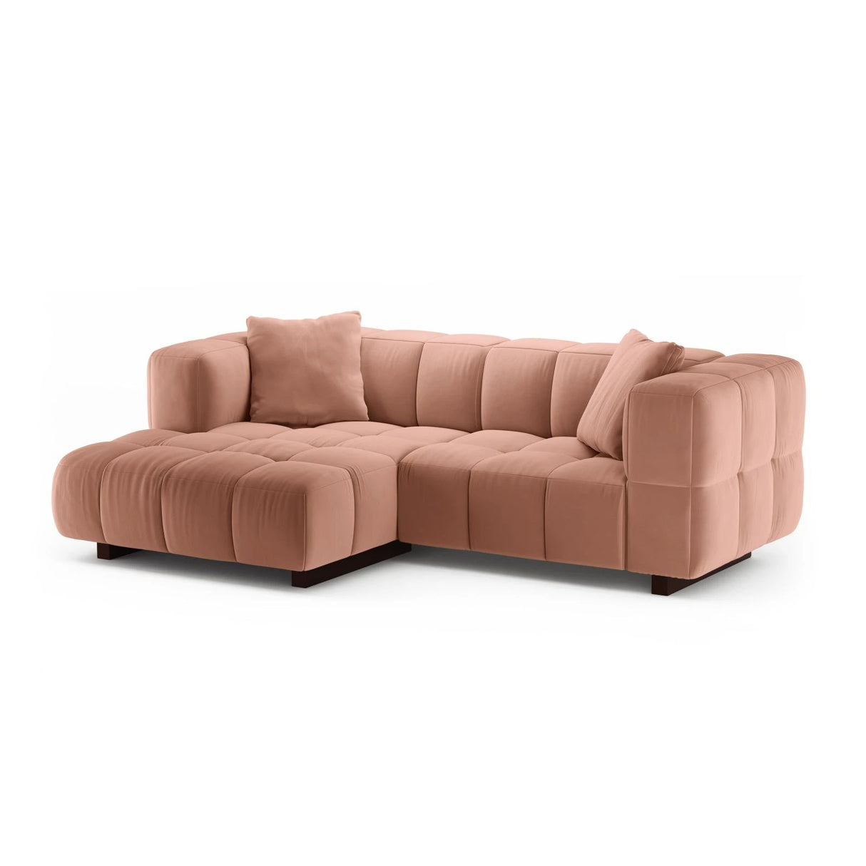 Puma 3-Sitzer Ecksofa Links mit Schlaffunktion, aus Samt (Salvador 11) in Rosa, 260x164 cm – Bild 2