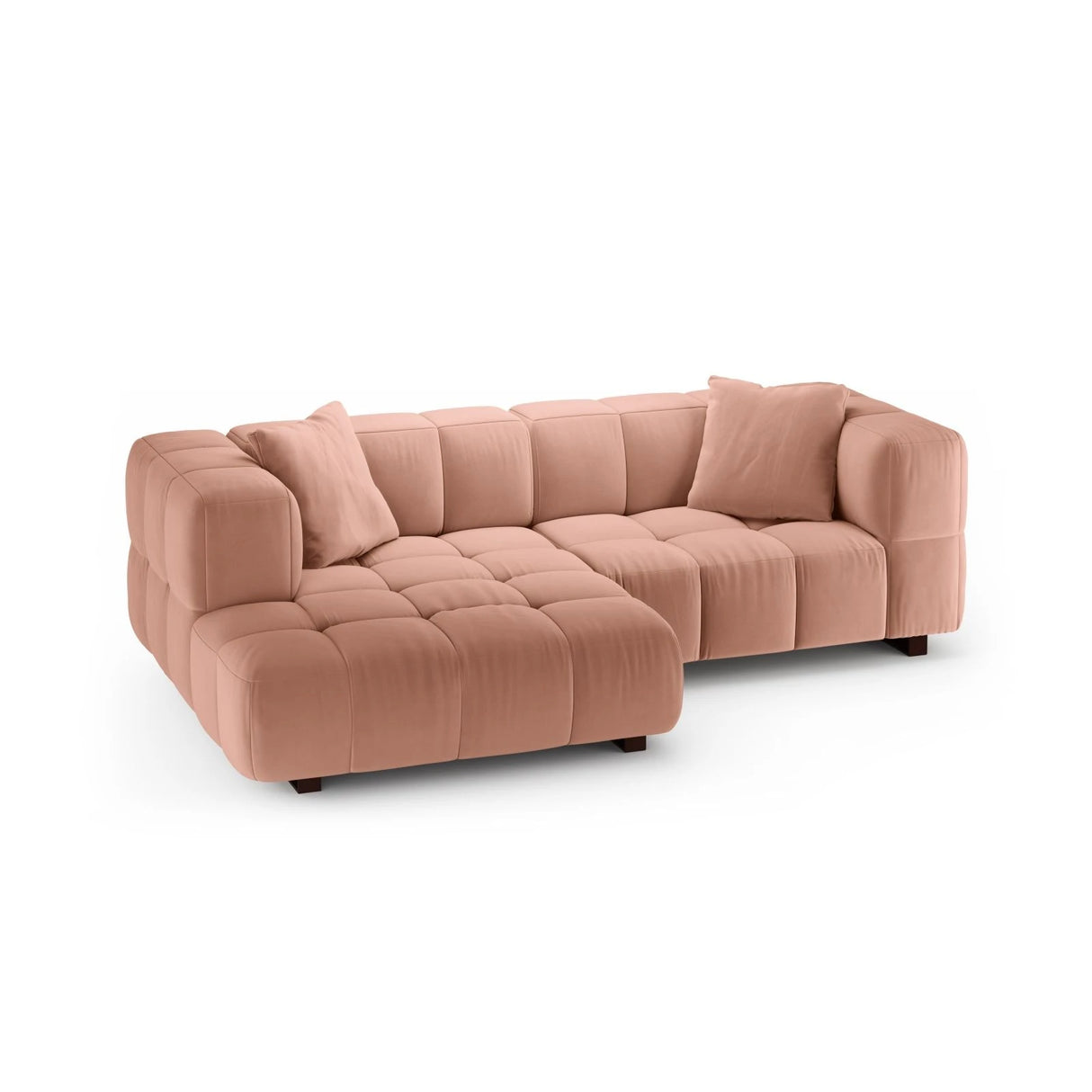 Puma 3-Sitzer Ecksofa Links mit Schlaffunktion, aus Samt (Salvador 11) in Rosa, 260x164 cm – Bild 3