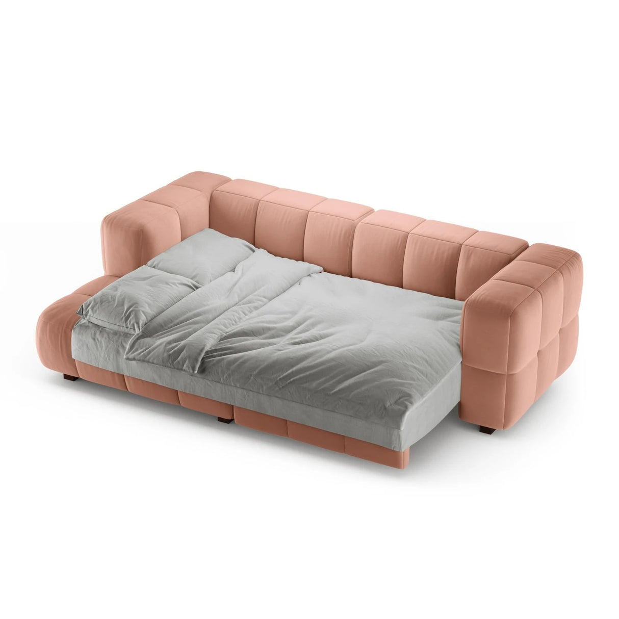 Puma 3-Sitzer Ecksofa Links mit Schlaffunktion, aus Samt (Salvador 11) in Rosa, 260x164 cm – Bild 4