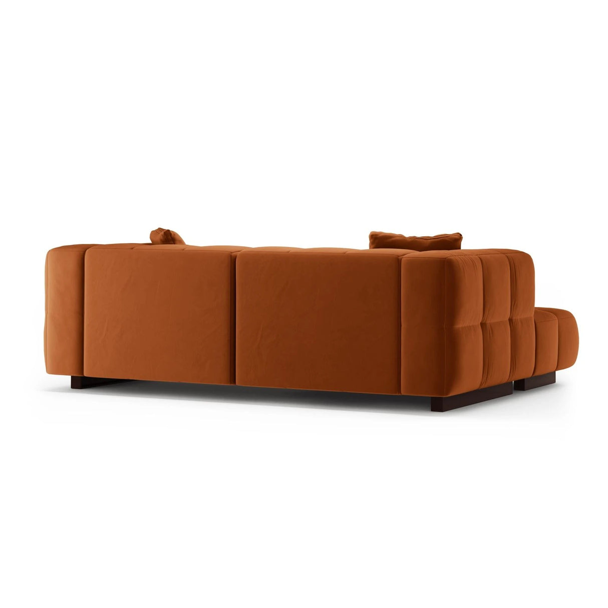 Puma 3-Sitzer Ecksofa Links mit Schlaffunktion, aus Samt (Salvador 14) in Terrakotta, 260x164 cm – Bild 5