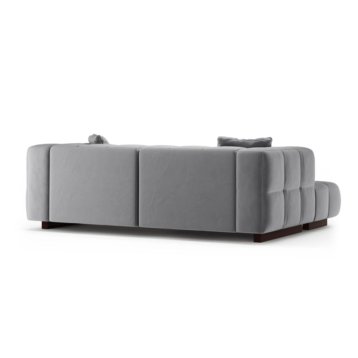 Puma 3-Sitzer Ecksofa Links mit Schlaffunktion, aus Samt (Salvador 17) in Grau, 260x164 cm – Bild 5