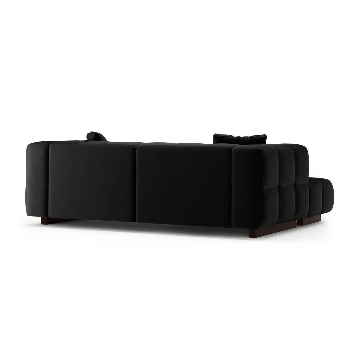 Puma 3-Sitzer Ecksofa Links mit Schlaffunktion, aus Samt (Salvador 19) in Schwarz, 260x164 cm – Bild 5