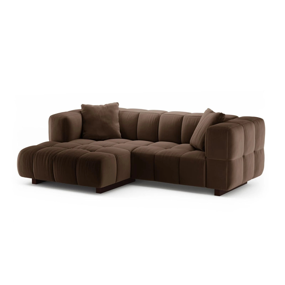 Puma 3-Sitzer Ecksofa Links mit Schlaffunktion, aus Samt (Salvador 4) in Schokolade, 260x164 cm – Bild 2