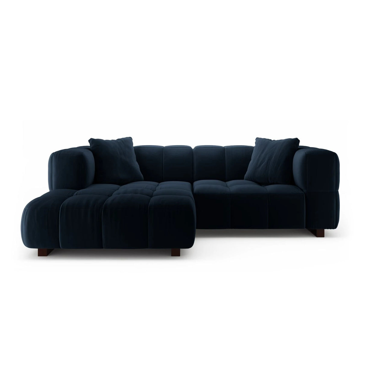 Puma 3-Sitzer Ecksofa Links mit Schlaffunktion, aus Samt (Salvador 5) in Königsblau, 260x164 cm – Bild 1