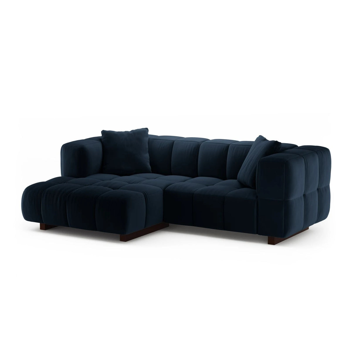 Puma 3-Sitzer Ecksofa Links mit Schlaffunktion, aus Samt (Salvador 5) in Königsblau, 260x164 cm – Bild 2