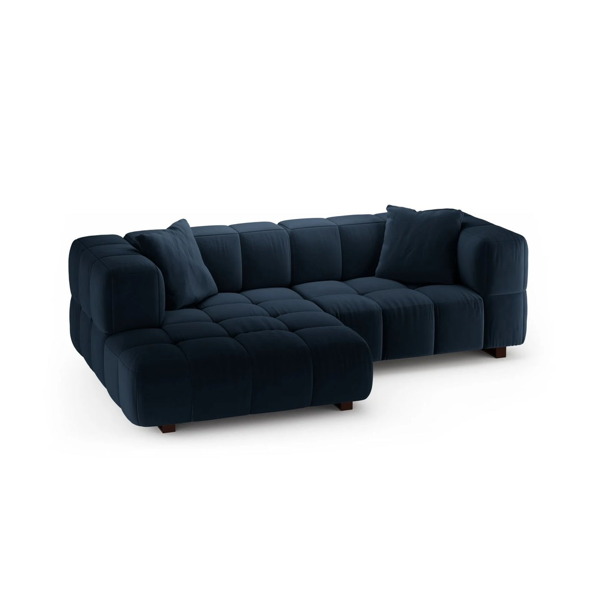 Puma 3-Sitzer Ecksofa Links mit Schlaffunktion, aus Samt (Salvador 5) in Königsblau, 260x164 cm – Bild 3