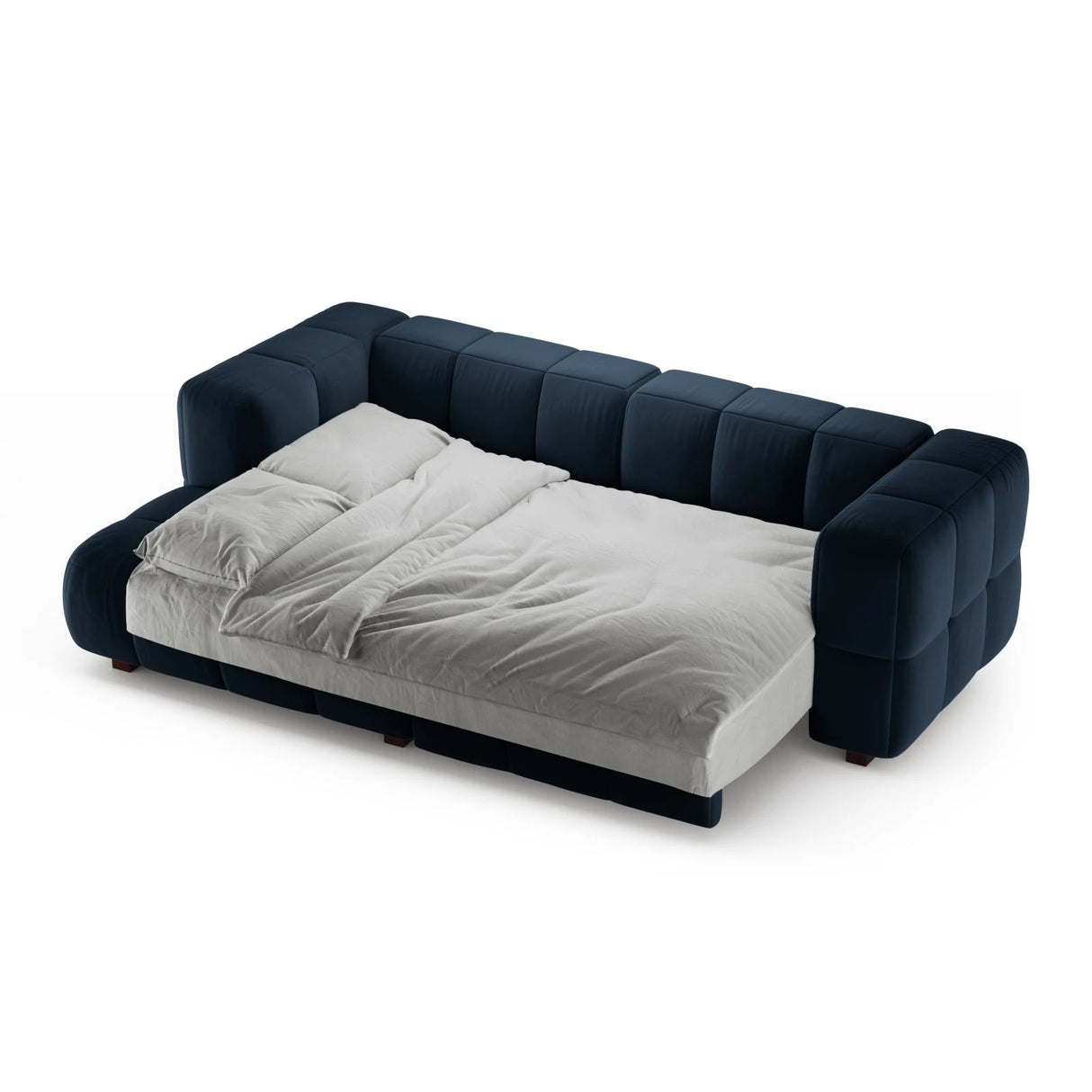 Puma 3-Sitzer Ecksofa Links mit Schlaffunktion, aus Samt (Salvador 5) in Königsblau, 260x164 cm – Bild 4