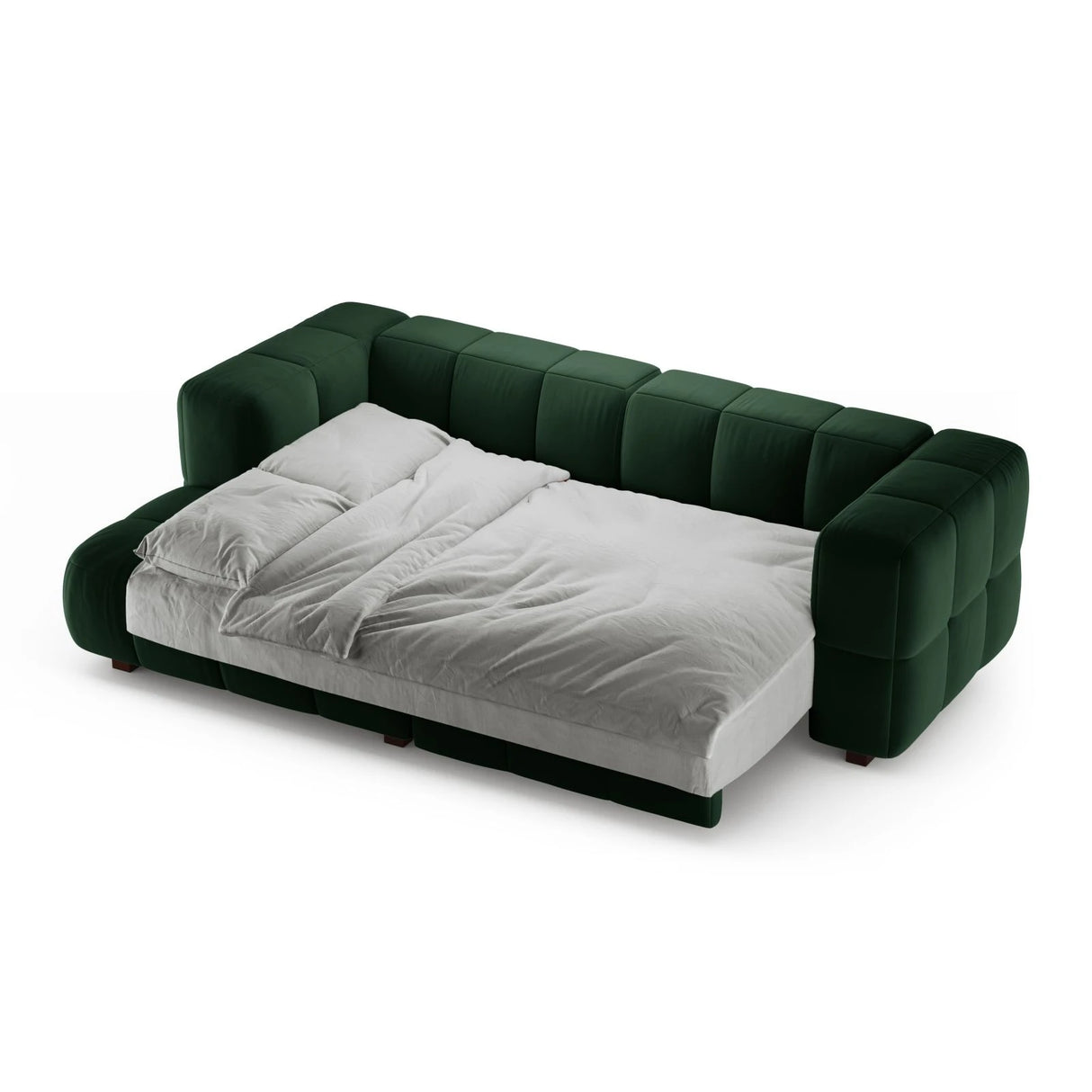 Puma 3-Sitzer Ecksofa Links mit Schlaffunktion, aus Samt (Salvador 7) in Flaschengrün, 260x164 cm – Bild 4