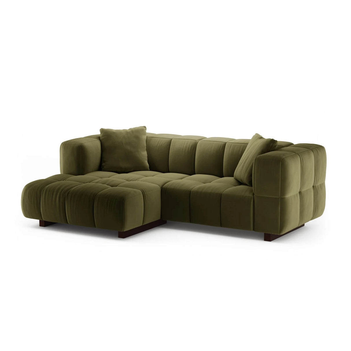 Puma 3-Sitzer Ecksofa Links mit Schlaffunktion, aus Samt (Salvador 8) in Grün, 260x164 cm – Bild 2