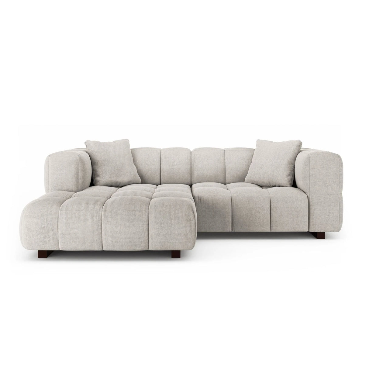 Puma 3-Sitzer Ecksofa Links mit Schlaffunktion, aus Strukturierter Stoff (Sorella 03) in Beige, 260x164 cm – Bild 1