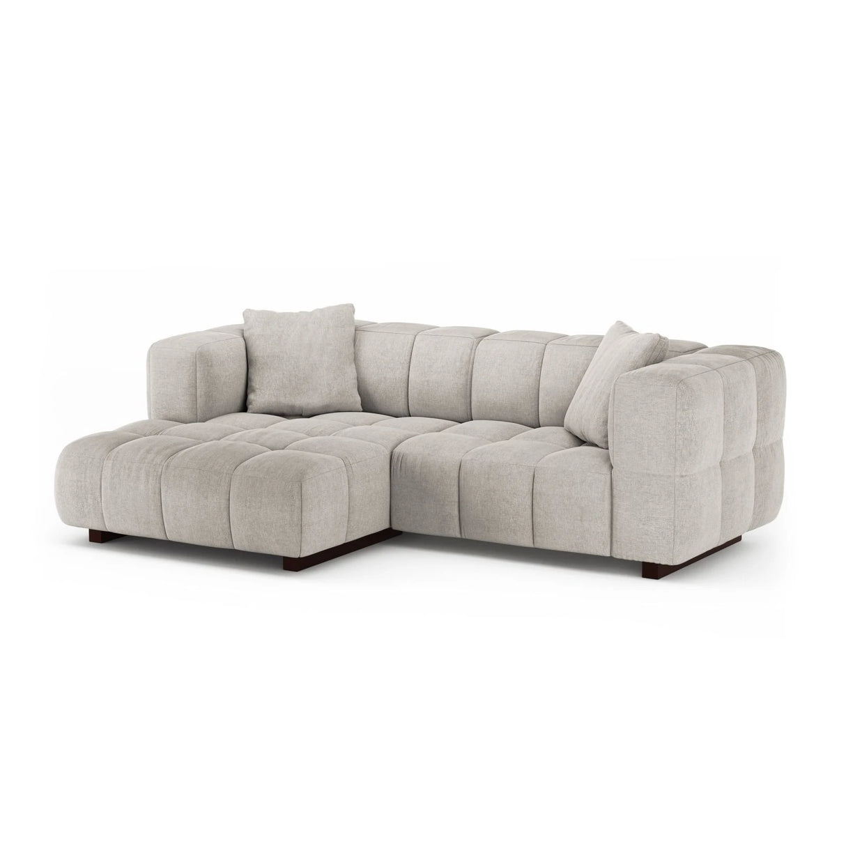 Puma 3-Sitzer Ecksofa Links mit Schlaffunktion, aus Strukturierter Stoff (Sorella 03) in Beige, 260x164 cm – Bild 2