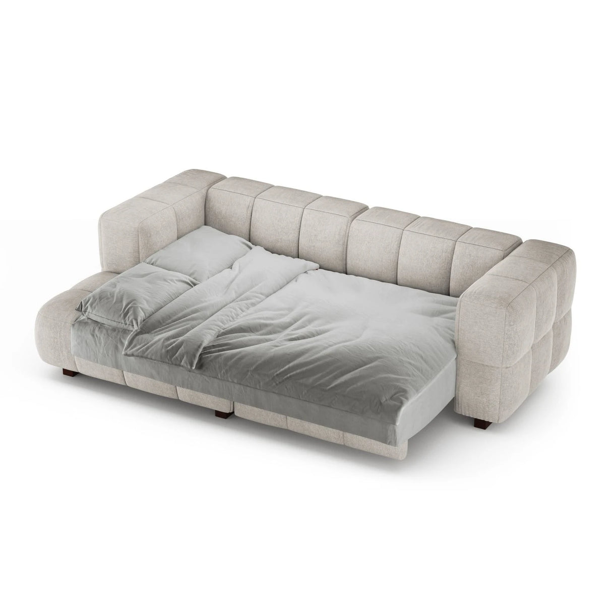 Puma 3-Sitzer Ecksofa Links mit Schlaffunktion, aus Strukturierter Stoff (Sorella 03) in Beige, 260x164 cm – Bild 4