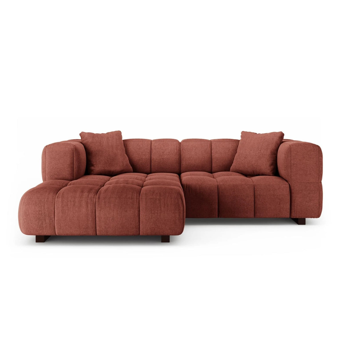 Puma 3-Sitzer Ecksofa Links mit Schlaffunktion, aus Strukturierter Stoff (Sorella 58) in Koralle, 260x164 cm – Bild 1