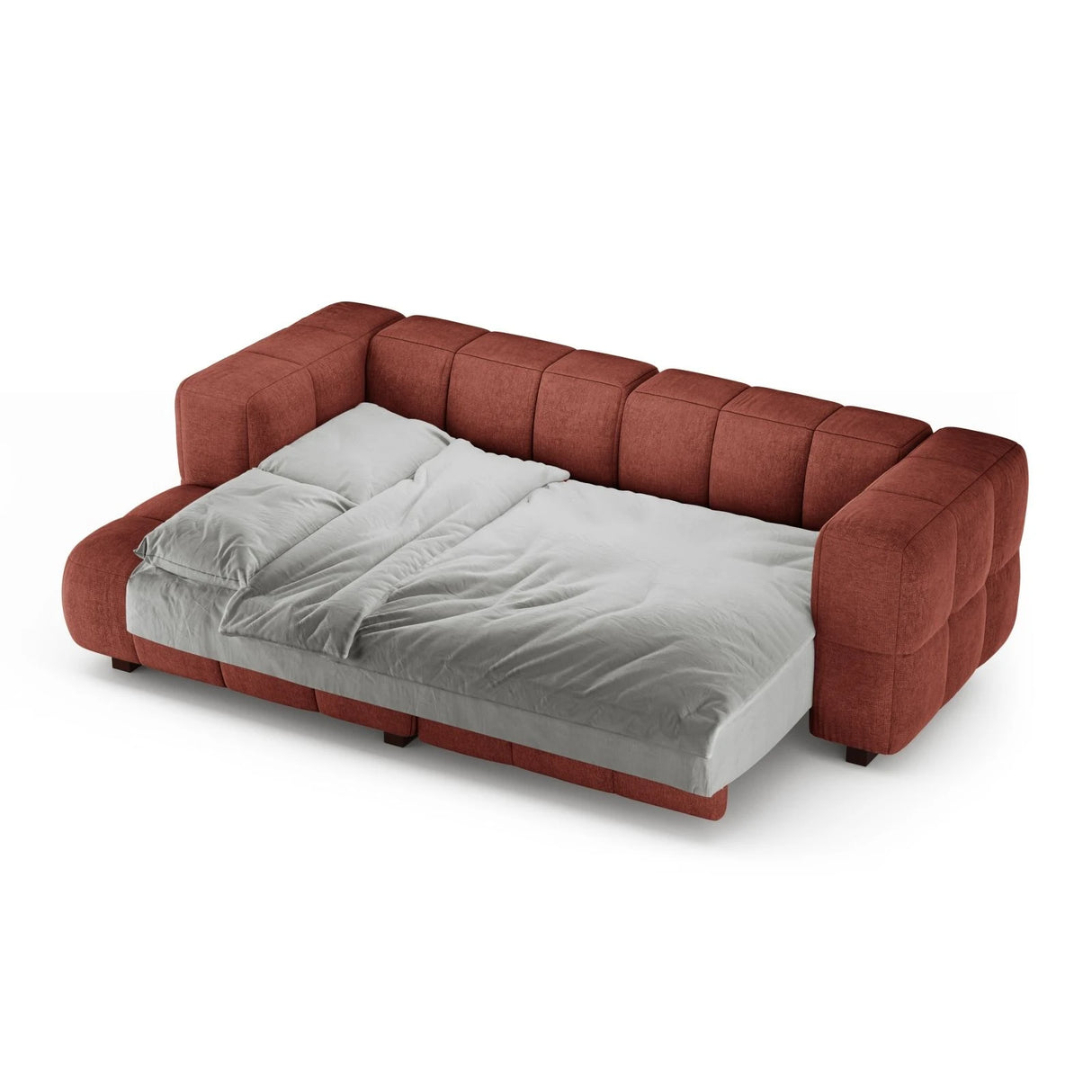 Puma 3-Sitzer Ecksofa Links mit Schlaffunktion, aus Strukturierter Stoff (Sorella 58) in Koralle, 260x164 cm – Bild 4
