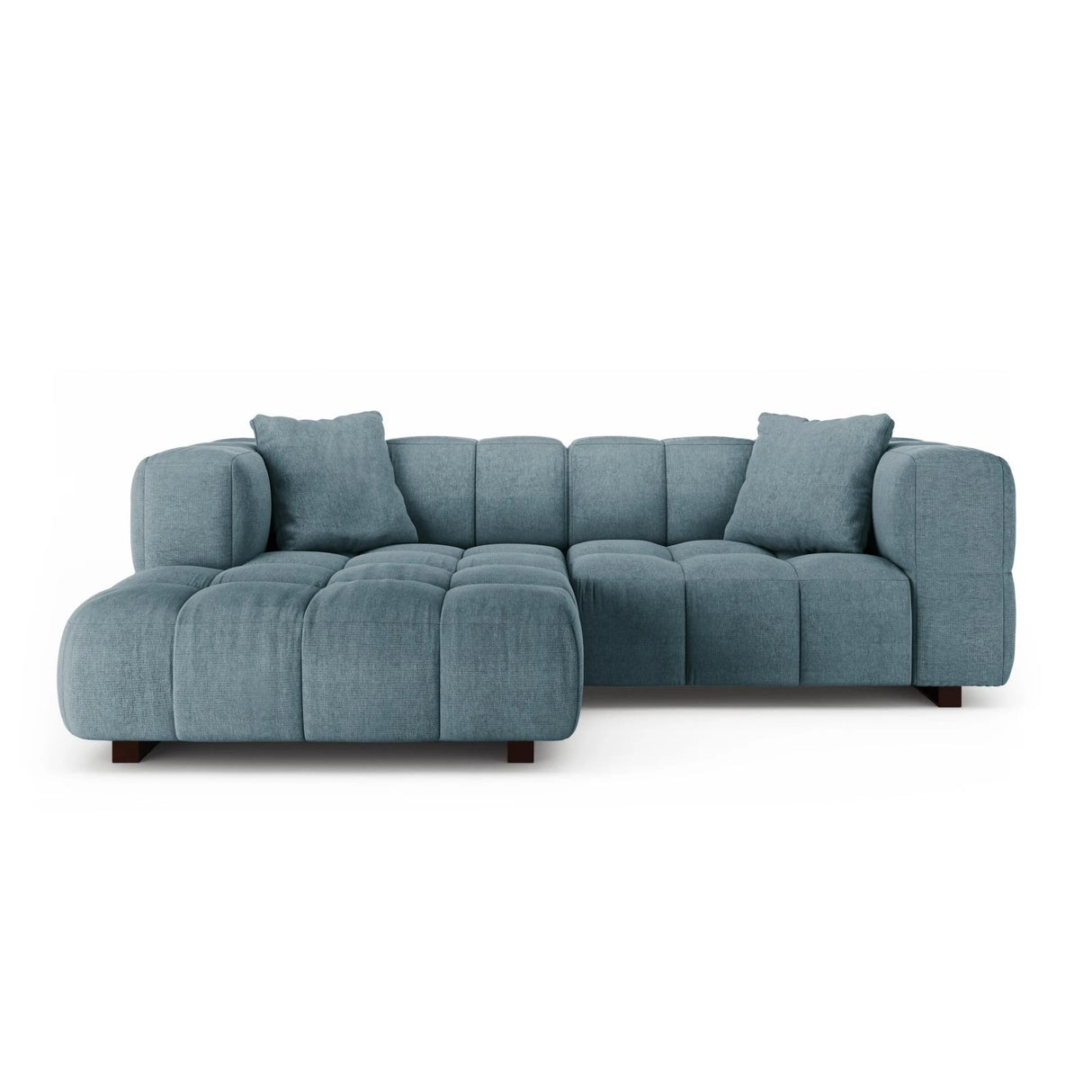 Puma 3-Sitzer Ecksofa Links mit Schlaffunktion, aus Strukturierter Stoff (Sorella 76) in Hellblau, 260x164 cm – Bild 1